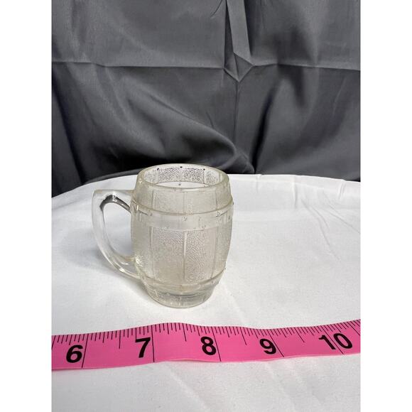 Vintage Clear Depression Glass Mini Whiskey Barrel Shot Glass w Handle - Picture 5 of 5